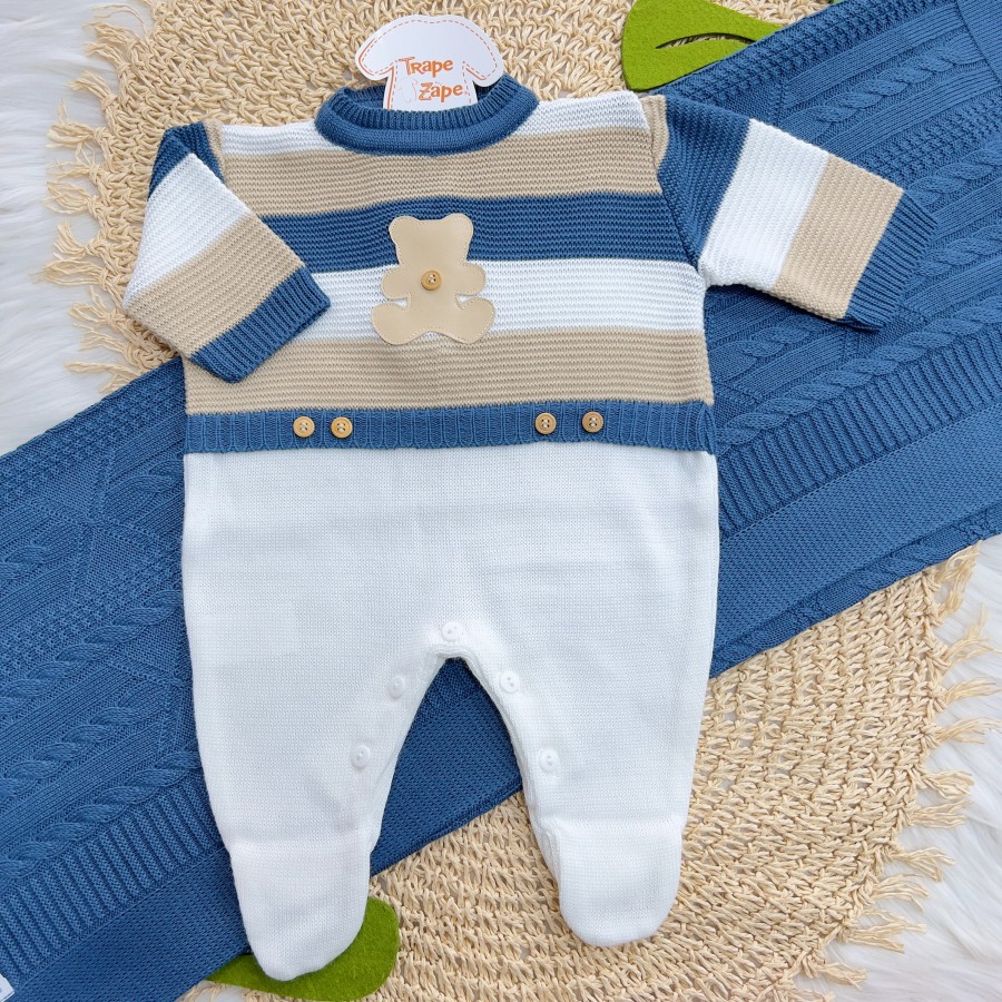  Saida maternidade Fernando - Azul Jeans e Bege